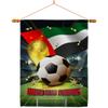 FIFA World Cup United Arab Emirates Home Decor Banner Wall Art Patio Porch Lawn Garden Flag Stand Pole Room Decorations Indoor Outdoor Team Qatar Trophy Soccer Game Football Gifts Made In USA view 1