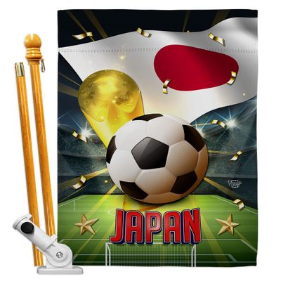 Ornament Collection World Cup Japan Banner Room Wall Art Flag Poles for Outside House Patio Porch Lawn Garden Stand Tapestry Yard Signs FIFA Team Qatar Trophy Soccer Game Football Gifts, Made in USA