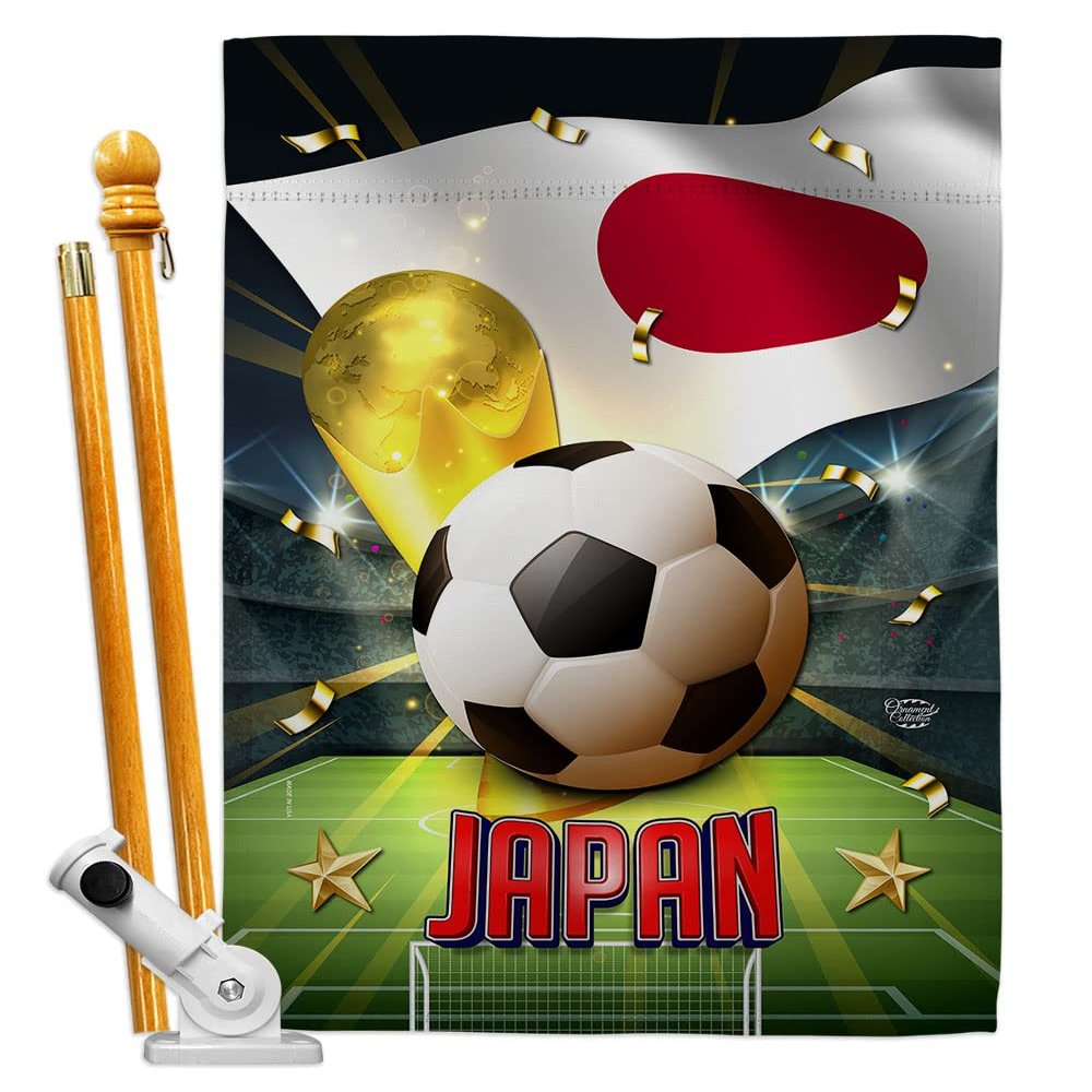 Ornament Collection World Cup Japan Banner Room Wall Art Flag Poles for Outside House Patio Porch Lawn Garden Stand Tapestry Yard Signs FIFA Team Qatar Trophy Soccer Game Football Gifts, Made in USA