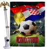 Ornament Collection World Cup Croatia Home Decor Banner Room Wall Art Patio Porch Lawn Garden Flag Stand Pole Outdoor Tapestry Yard Signs FIFA Team Qatar Trophy Soccer Game Football Gifts, Made In USA view 1