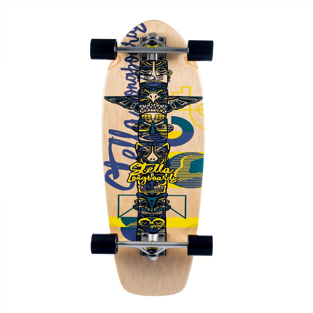 Stella Longboard 42 Kicktail Tropical Emblem Longboard Complete