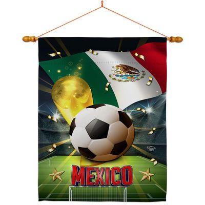 Ornament Collection World Cup Mexico Home Banner Wall Art Patio Porch Lawn Garden Flag Stand Pole Room Decorations Indoor Outdoor FIFA Team Qatar Trophy Soccer Game Football Gifts, Made in USA