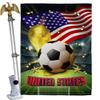 FIFA World Cup United States Home Decor Banner Room Wall Art Patio Porch Lawn Garden Flag Stand Pole Outdoor Tapestry Yard Signs Team Qatar Trophy Soccer Game Football Gifts Made In USA view 1