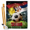 Ornament Collection World Cup Serbia Banner Room Wall Art Flag Poles for Outside House Patio Porch Lawn Garden Stand Tapestry Yard Signs FIFA Team Qatar Trophy Soccer Game Football Gifts, Made in USA view 1