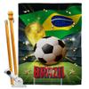 Ornament Collection World Cup Brazil Banner Room Wall Art Flag Poles for Outside House Patio Porch Lawn Garden Stand Tapestry Yard Signs FIFA Team Qatar Trophy Soccer Game Football Gifts, Made in USA view 1