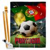 FIFA World Cup Portugal Banner Room Wall Art Flag Poles For Outside House Patio Porch Lawn Garden Stand Tapestry Yard Signs Team Qatar Trophy Soccer Game Football Gifts Made In USA view 1