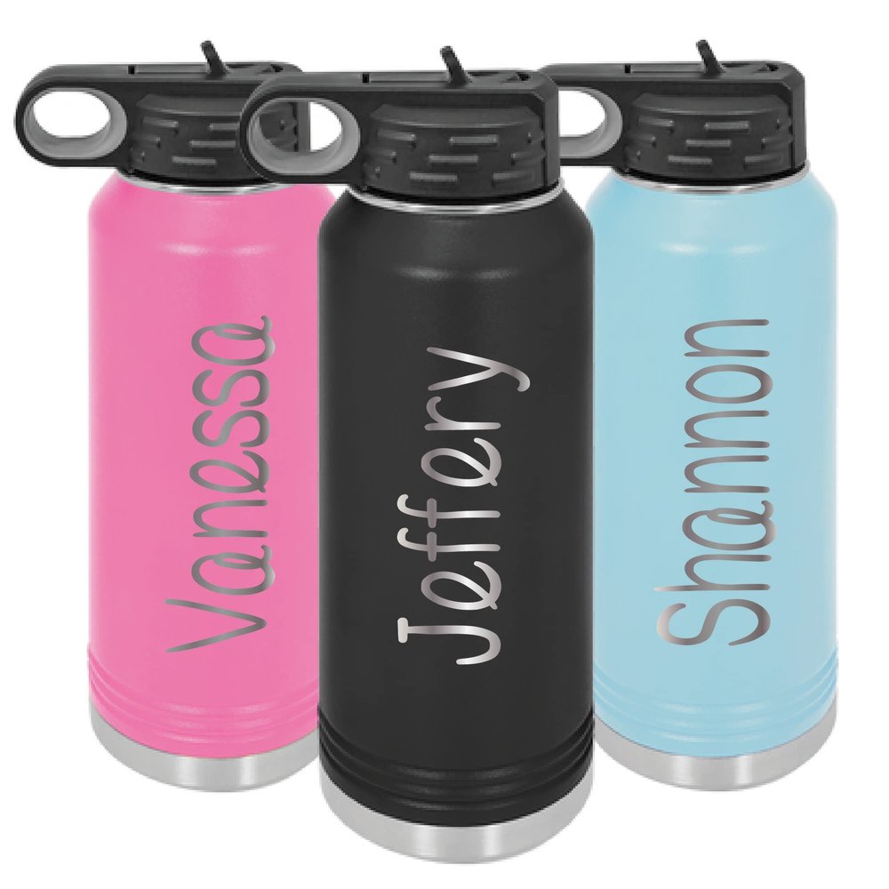 32 oz Personalized Water Bottle - XL Water Bottle with Name - Sports Water Bottle - Kids Water Bottle with Straw