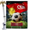 Ornament Collection World Cup Tunisia Home Decor Banner Room Wall Art Patio Porch Lawn Garden Flag Stand Pole Outdoor Tapestry Yard Signs FIFA Team Qatar Trophy Soccer Game Football Gifts, Made In USA view 1