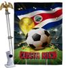FIFA World Cup Costa Rica Home Decor Banner Room Wall Art Patio Porch Lawn Garden Flag Stand Pole Outdoor Tapestry Yard Signs Team Qatar Trophy Soccer Game Football Gifts Made In USA view 1