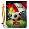 Ornament Collection World Cup Peru Banner Room Wall Art Flag Poles for Outside House Patio Porch Lawn Garden Stand Tapestry Yard Signs FIFA Team Qatar Trophy Soccer Game Football Gifts, Made in USA view 1