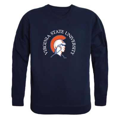 W Republic Virginia State Trojans College Crewneck Pullover Sweatshirt, Adult Unisex, Navy, Medium - NCAA Officially Licensed Apparel