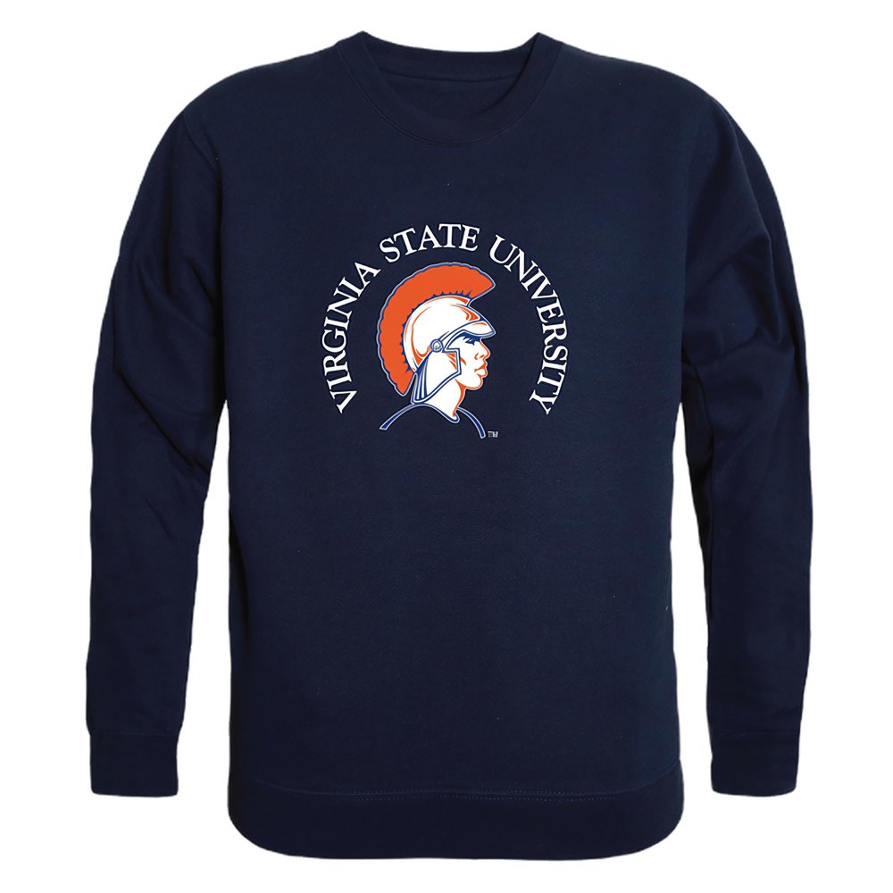 W Republic Virginia State Trojans College Crewneck Pullover Sweatshirt, Adult Unisex, Navy, Medium - NCAA Officially Licensed Apparel