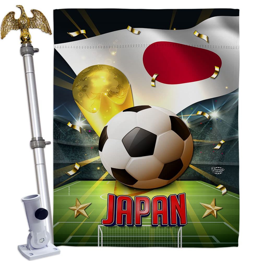 Ornament Collection World Cup Japan Home Decor Banner Room Wall Art Patio Porch Lawn Garden Flag Stand Pole Outdoor Tapestry Yard Signs FIFA Team Qatar Trophy Soccer Game Football Gifts, Made in USA