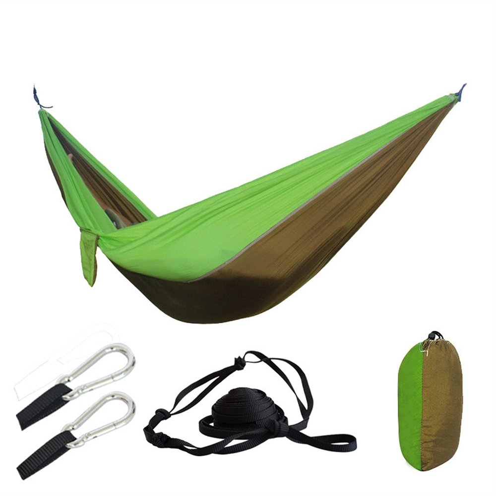 KIZQYN Swing Set Camping Hammock, Nylon Hammock, Portable Lightweight Parachute Hammock with Tree Straps for Backpacking Camping Travel Beach Garden Outdoor Camping Gear Swing Seat