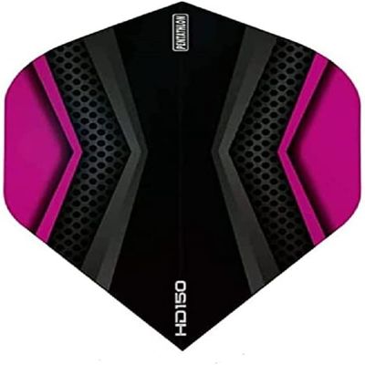 US Darts Pentathlon Magenta/Black (Purple Red) HD150 Standard Shape Dart Flights - 3 Sets (9 Flights) - 150 Micro - Ex-Tough