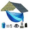 KIZQYN Swing Set Camping Hammock, Rainfly Travel Hammock, Net Hammock, Tent, Outdoor Hiking Backpack, Travel Camping Accessories Swing Seat (Color : Camo and Light Blue) view 1