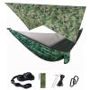KIZQYN Swing Set Camping Hammock, Portable Travel Hammock with Net and Rainfly, Tree Light Hammock Tent for Outdoor Backyard Hiking Swing Seat (Color : Camou and Camou) view 1