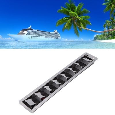 Boat Louver Vent, Marine Vent Grille Oblong, Stainless Steel 8 Slots Grid Cover Boat Shutters for Ships