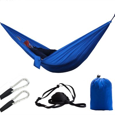 KIZQYN Swing Set Camping Hammock, Nylon Hammock, Portable Lightweight Parachute Hammock with Tree Straps for Backpacking Camping Travel Beach Garden Outdoor Camping Gear Swing Seat (Color : Blue)