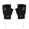 USB Heated Half Finger Gloves with Flip Top, Men Women Winter Electric Heating Knitted Gloves Mitts Home Office School Reading Writing Typing Laptop Gloves Hands Warmer view 1