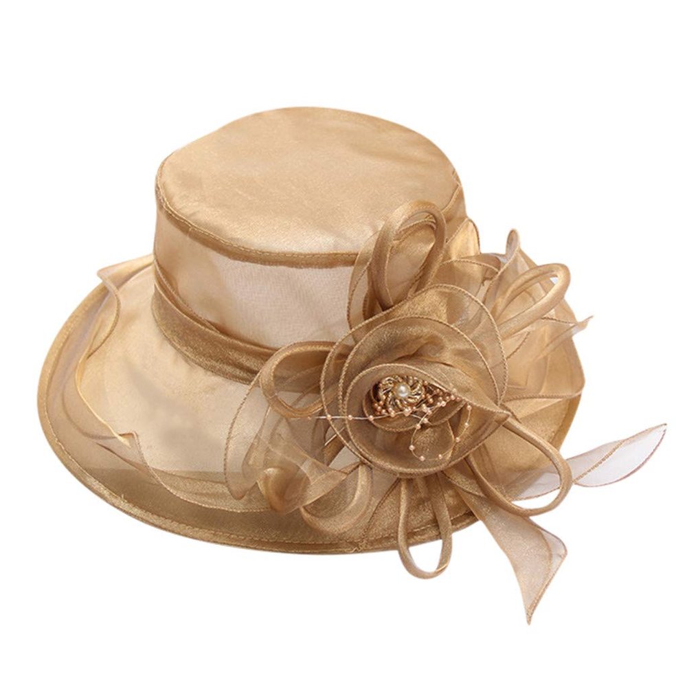 BCDlily Fascinator Hats for Women, Women's Wide Brim Bucket Hats Wide Brim Tea Party Hats Tea Party Wedding Bucket Hat