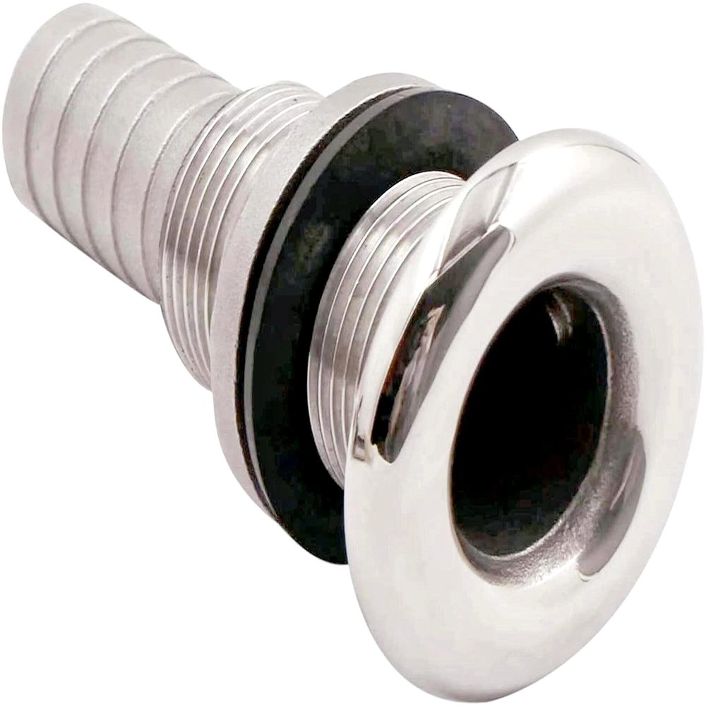 3/8" 1/2" 3/4" 1" 1-1/4"1-1/2" Thru Hull Fitting Hose Barb with Nut,316 Stainless Steel Accessories for Marine Boats Drain Pipe Yacht-1 Pack (Horse ID:1 1/4")