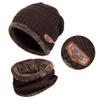 Warm Winter Beanie Hat & Scarf Set Warm Knit Hat Thick Fleece Lined Winter Cap Neck Warmer for Men view 3