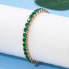 Adjustable Tennis Bracelets for Women Rose Gold Plated Green Cubic Zircon view 3