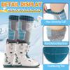 Anlisim Kids Merino Wool Ski Socks for Girls Boys Teen Thermal Winter Warm Thick Hiking Knee High Socks Stocking Stuffers for Skiing Snowboarding (Grey/Dark Blue/Green C, 8-12 Y) view 3