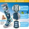 Anlisim Kids Merino Wool Ski Socks for Girls Boys Teen Thermal Winter Warm Thick Hiking Knee High Socks Stocking Stuffers for Skiing Snowboarding (Grey/Dark Blue/Green C, 8-12 Y) view 4