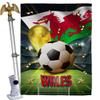 Ornament Collection World Cup Wales Home Decor Banner Room Wall Art Patio Porch Lawn Garden Flag Stand Pole Outdoor Tapestry Yard Signs FIFA Team Qatar Trophy Soccer Game Football Gifts, Made in USA view 1