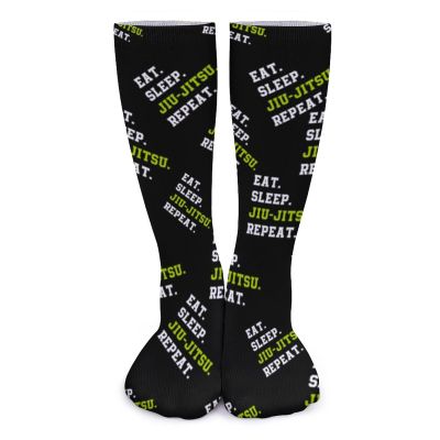 Eat Sleep Jiu-Jitsu Repeat Women's Over-The-Calf Tube Socks High Thick Crew Cosplay Stockings Sport Leg Warmers