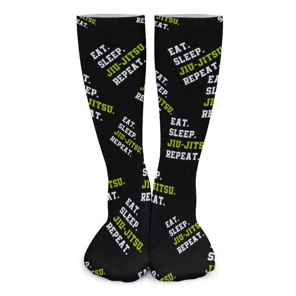Eat Sleep Jiu-Jitsu Repeat Women's Over-The-Calf Tube Socks High Thick Crew Cosplay Stockings Sport Leg Warmers