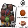 Heavy Duty Sports Ball Bag,Drawstring Mesh Bags Extra Large Soccer Bag Work for Coach, Basketball,Football, Volleyball,BaseBall and Swimming Gears with Adjustable Strap (Black) view 4