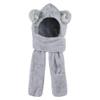 Kid Animal Hooded Scarf Girl Winter Trapper Hat with Earflap 3 in 1 Cute Bear Rabbit Beanie Children Plush Pocket Glove Set view 1