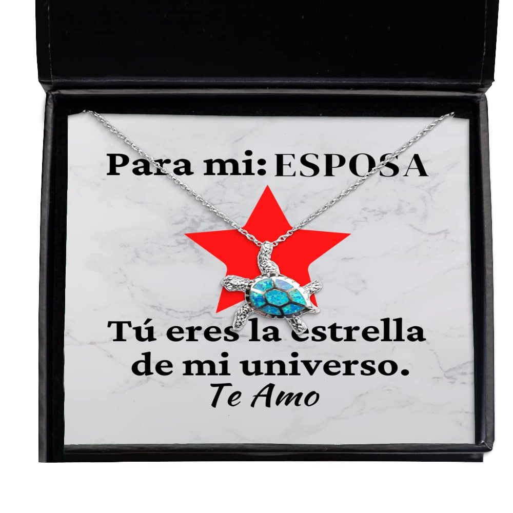 para mi esposa, tu eres la Estrella de mi universo te amo - Regalo para esposa - Collar, Cadena de Tortuga