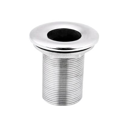 1Pack Stainless Steel 316 Straight Thru Hull Fitting Drain Thread Hose Barb Scupper Hose with NutMarine Bilge Pump Drain Vent Aerator Hose Yacht Water Outlet Port (Horse ID:1 1/2")