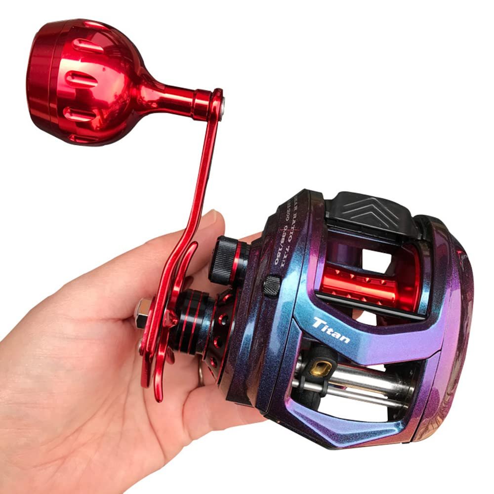 JOTOUCH Slow Pitch Jigging Reel Max Drag 17kg Gear Ratio 7.1:1 Aluminum Metal 11+1BB Baitcasting Reel Fiber Drag Power Casting Shore Fishing Reel Saltwater Reel(Left Hand)