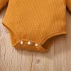 Toddler Kids Girls Infant Thanksgiving Turkey Long Sleeves Romper Skirt Hairband 3pcs Set Baby New (Yellow, 0-3 Months) view 4