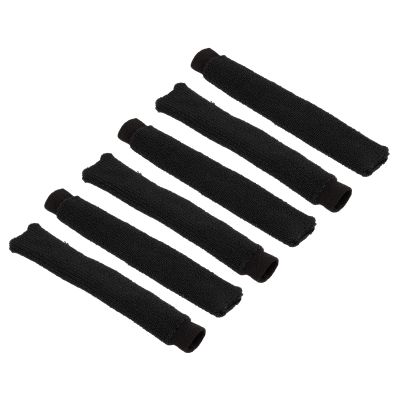 PATIKIL Cotton Feeling Badminton Towel Grip, 6 Pack Nylon Tennis Racket Overgrip Racquet Grip Hand Glue Anti-Skid Sweatband for Golf Bike Handle, Black