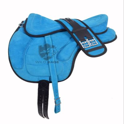 WILD RACE Treeless freemax Fully Suede Saddles and Size (13" inch, Turquoise)
