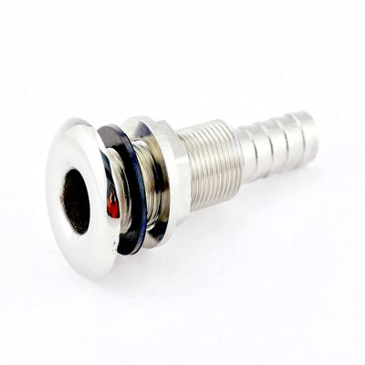 1Pack Boat Thru Hull Fitting Hose Barb with NutMarine 316 Stainless Steel Boat Drain Pipe Yacht Hardware Accessories-Lengthened Style (Horse ID:1 1/2")
