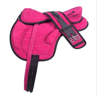 WILD RACE Treeless freemax Fully Suede Saddles and Size (15" inch, Pink)