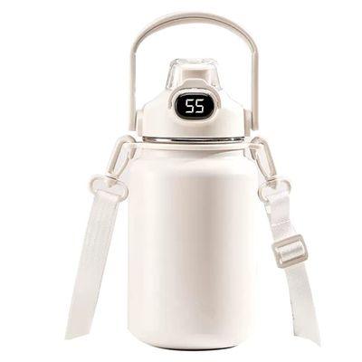 Thermoses Sports Water Bottle, Straw Cup Insulation Jug, Intelligent Temperature Display, Back Strap Carry Handle Water Bottle, Large Capacity Men And Women's Water Cup, Suitable For Fitness Sports