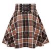 IDEALSANXUN Plaid Dresses for Women 2025 Fall Winter Casual Tartan Tweed Flannel Corduroy Sweater Dress Mini Skirt, Plaid Brown New, L view 1