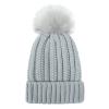 nster Winter Hats,Winter Knit Beanie Hats Women Bobble Pom Pom Caps for Outdoor Sports Keep Warm Gray view 2