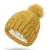 nster Winter Hats,Winter Knit Beanie Hats Women Bobble Pom Pom Caps for Outdoor Sports Keep Warm Yellow view 1