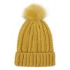 nster Winter Hats,Winter Knit Beanie Hats Women Bobble Pom Pom Caps for Outdoor Sports Keep Warm Yellow view 2