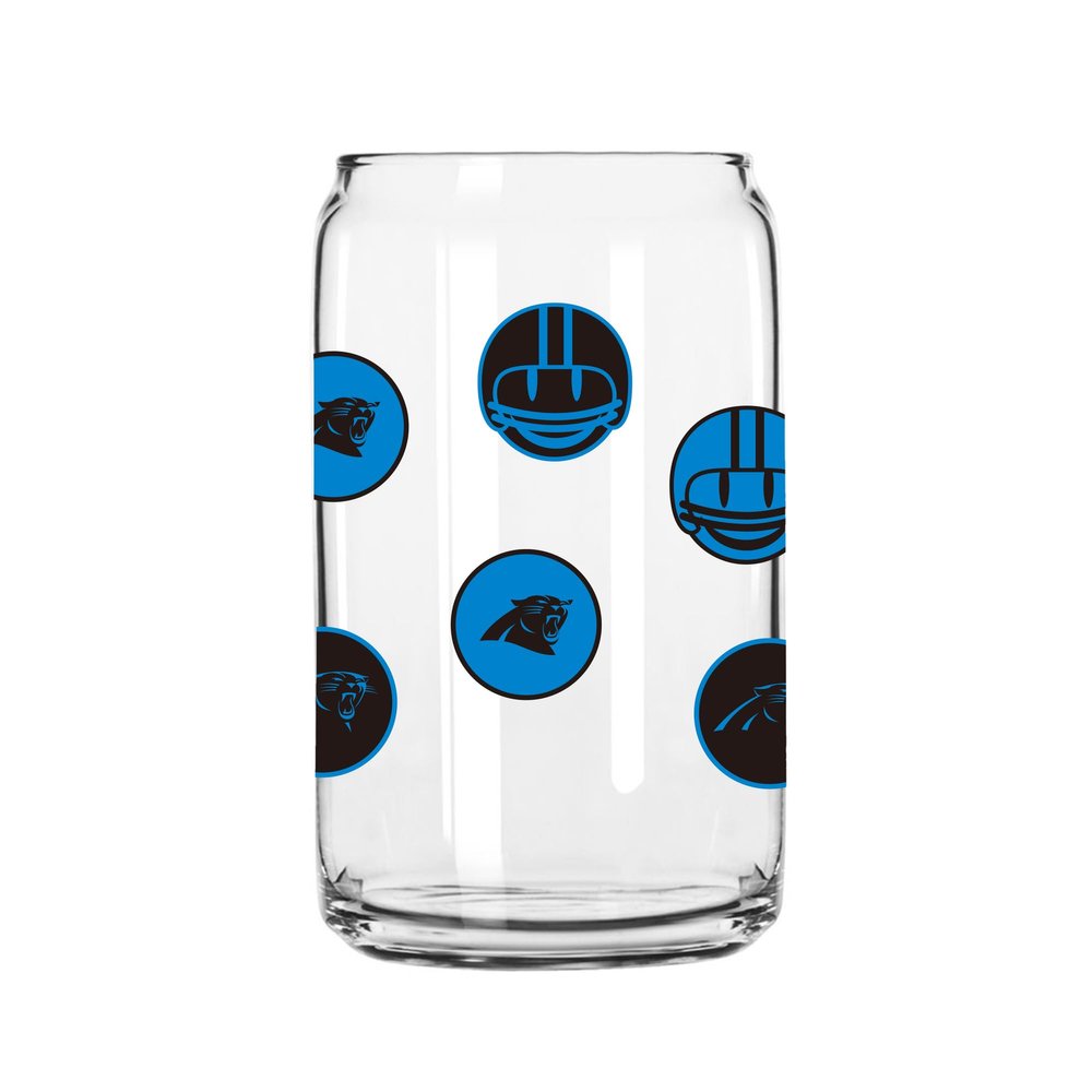 Logo Brands Carolina Panthers 16oz. Smiley Can Glass