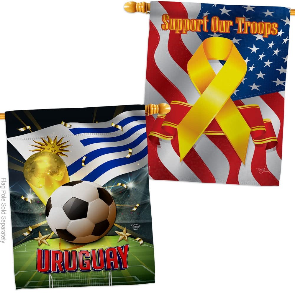 Ornament Collection World Cup Uruguay Support Our Troops Banner Pack Wall Art Flag Room Decorations Indoor Outdoor Tapestry Yard Signs FIFA Team Qatar Trophy Soccer Game Football Gifts, Made in USA